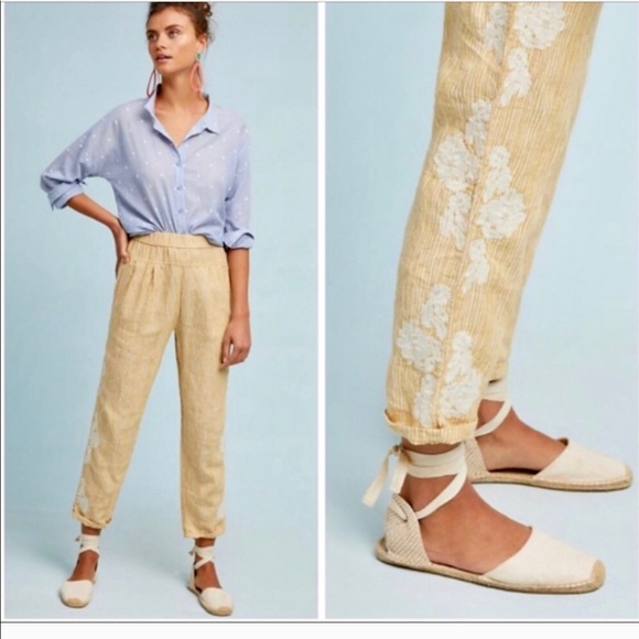 Anthropologie Pants - Boho high-waisted linen pants